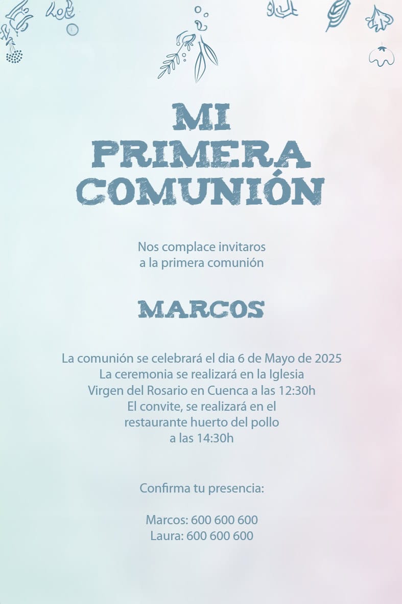 Invitación Comuniones 01 - Imagen 3