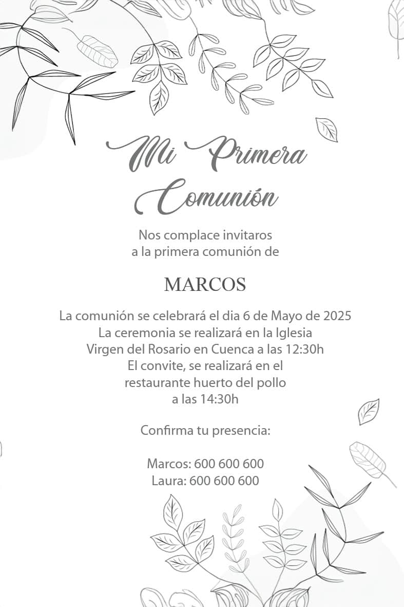 Invitación Comuniones 08 - Imagen 3