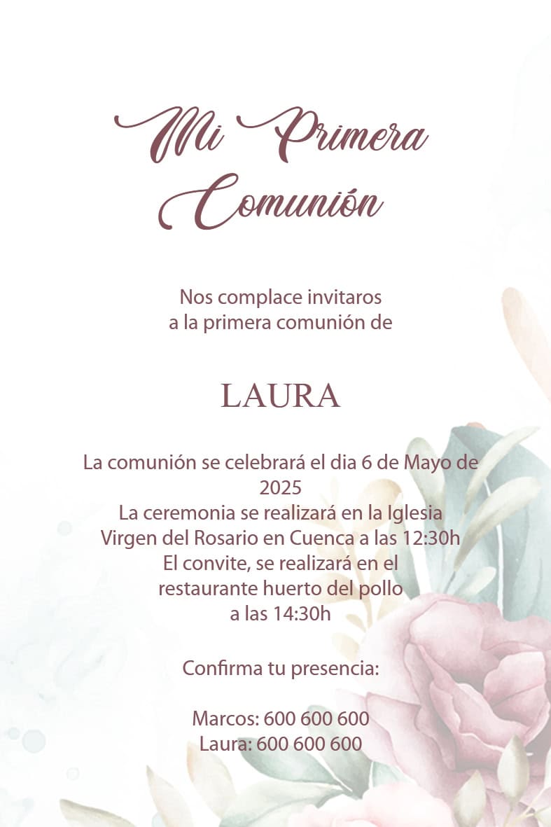Invitación Comuniones 11 - Imagen 3