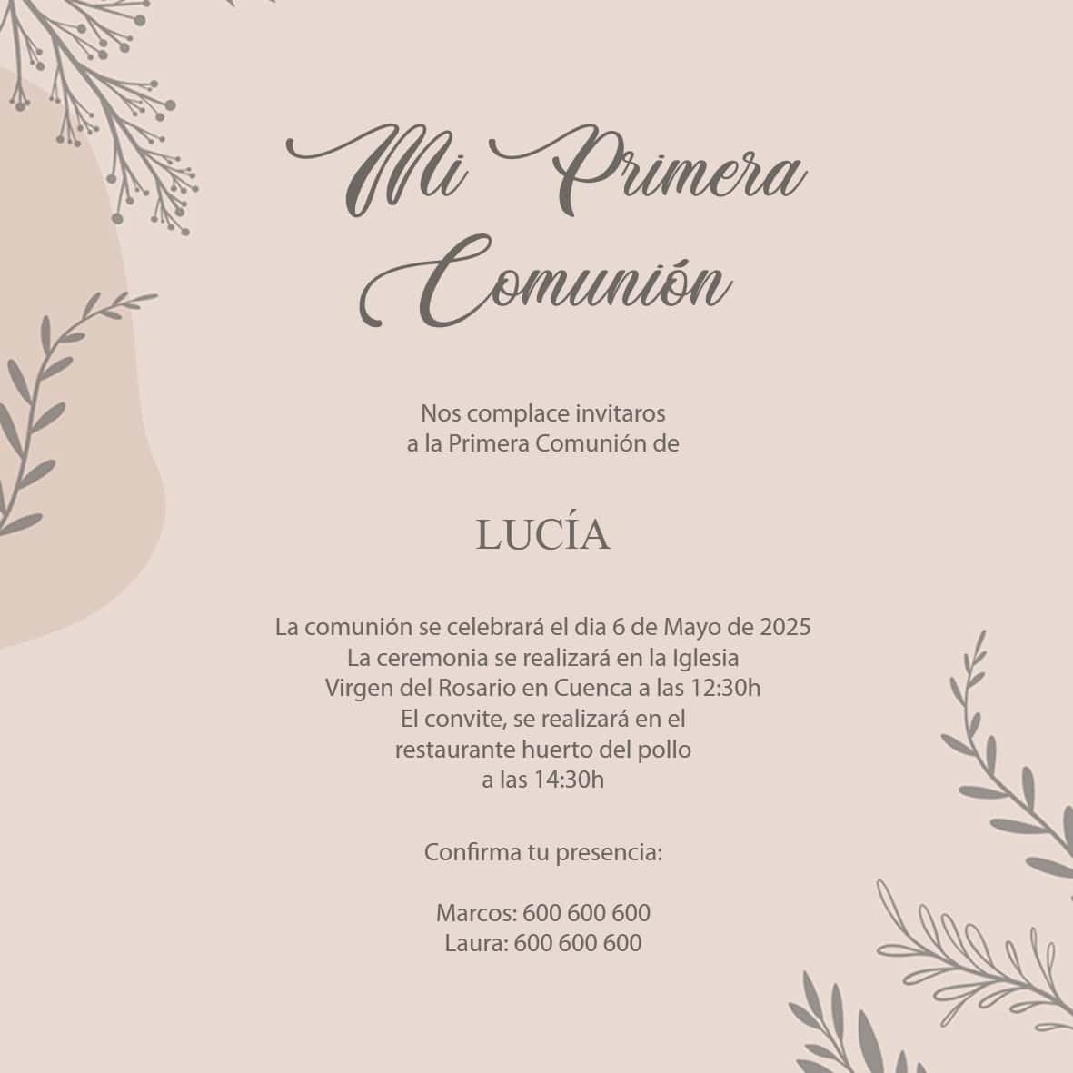 Invitación Comuniones 12 - Imagen 2