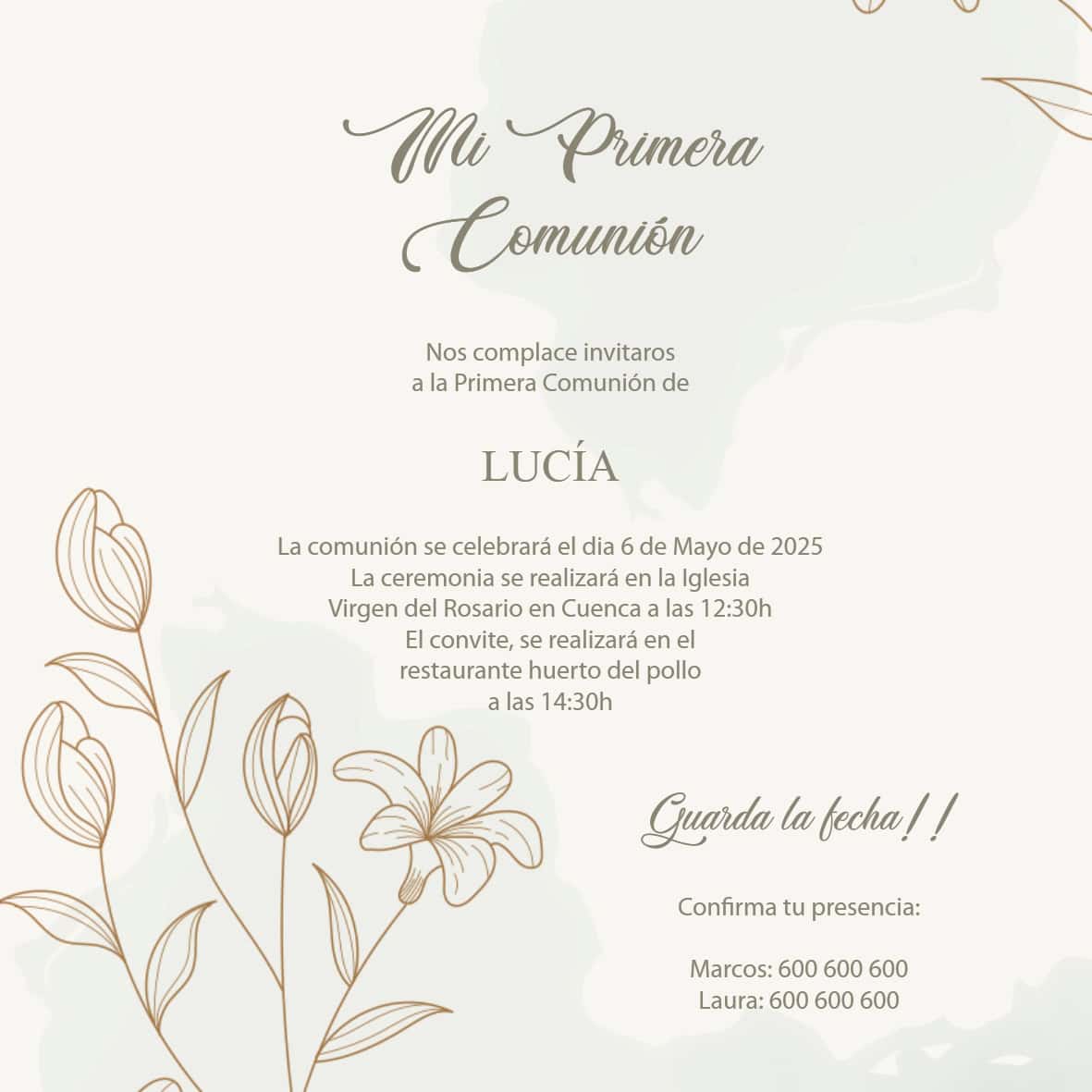 Invitación Comuniones 15 - Imagen 2