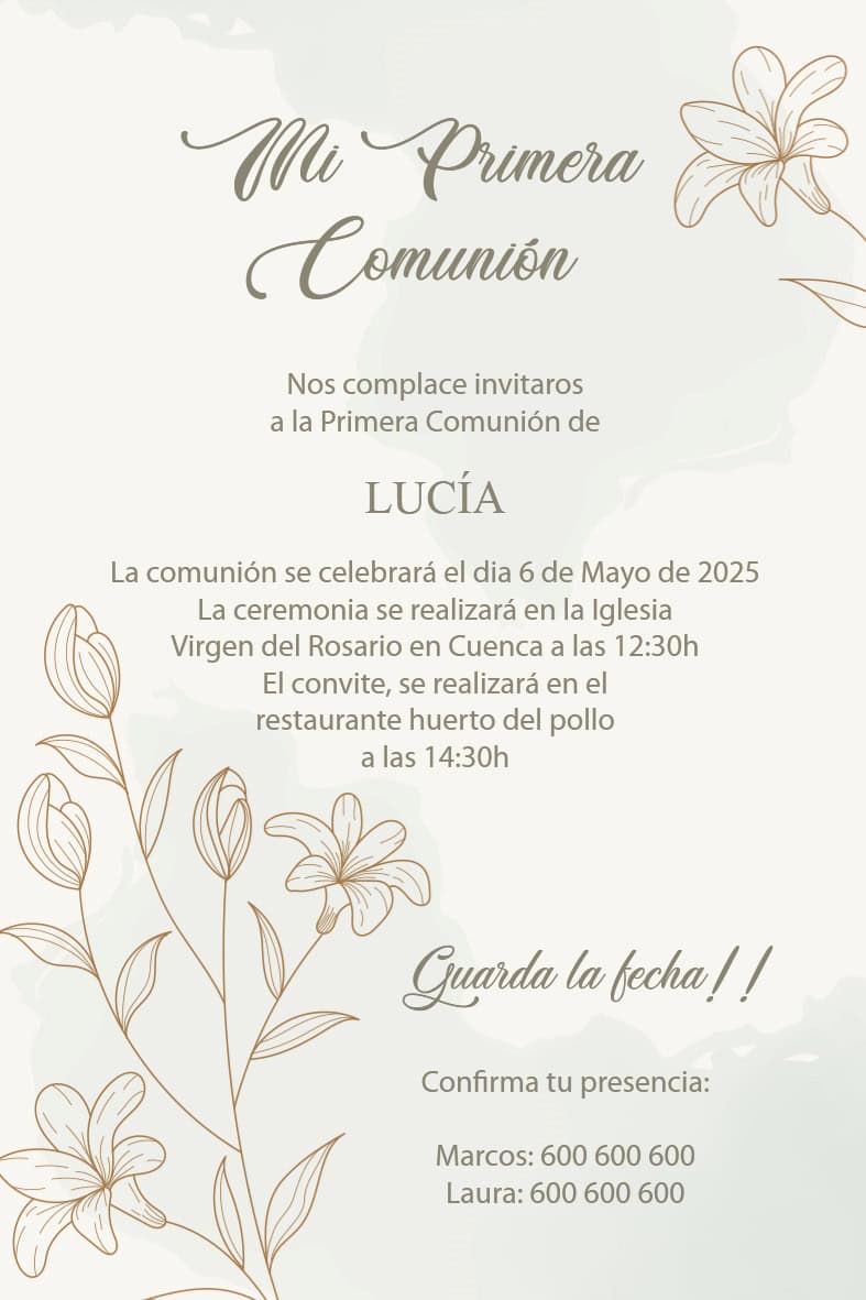 Invitación Comuniones 15 - Imagen 3