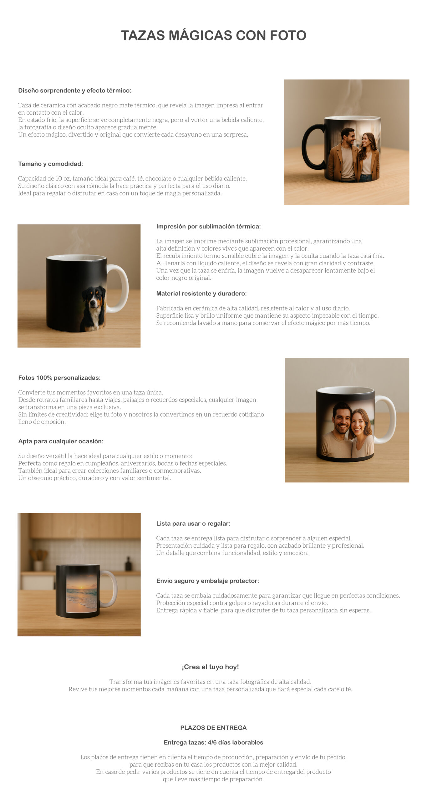 Personalizada taza con foto, regalo original y duradero para ocasiones especiales.